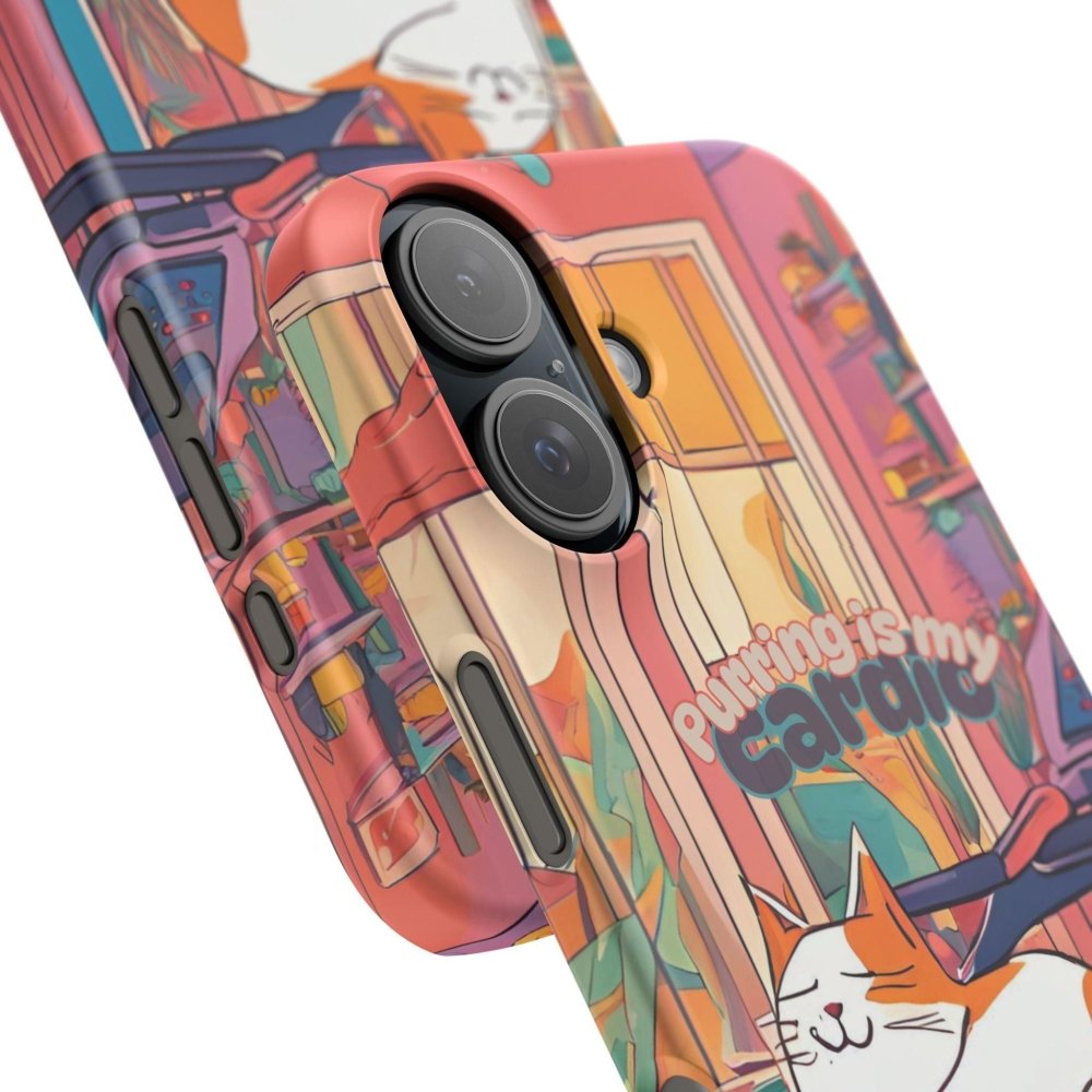 Purring Is My Cardio Phone Case – Funny Cat Snap Cover - Love From Snowy Shop