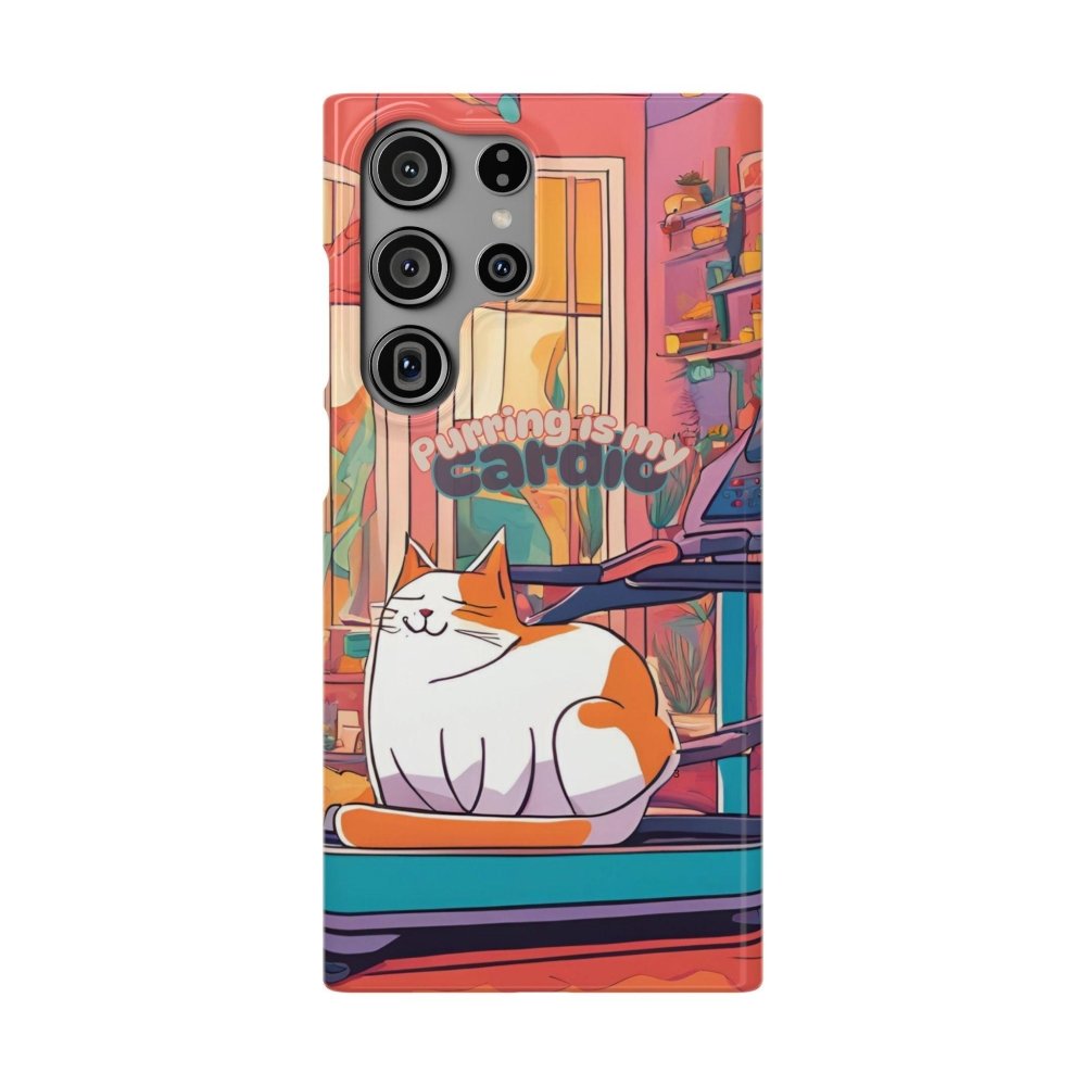 Purring Is My Cardio Phone Case – Funny Cat Snap Cover - Love From Snowy Shop
