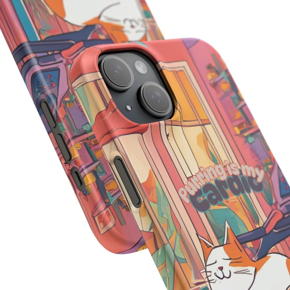 Purring Is My Cardio Phone Case – Funny Cat Snap Cover - Love From Snowy Shop