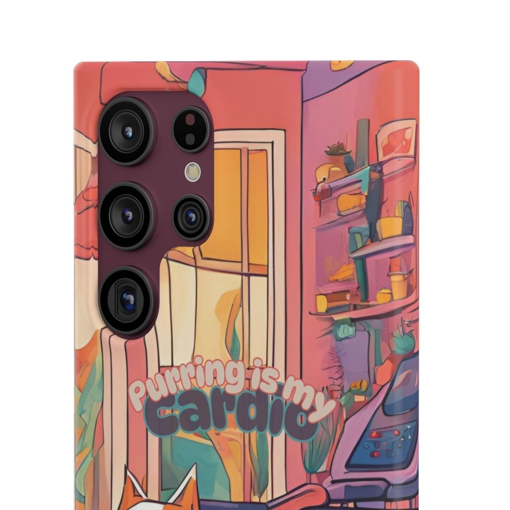 Purring Is My Cardio Phone Case – Funny Cat Snap Cover - Love From Snowy Shop