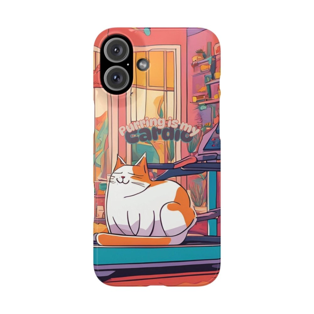 Purring Is My Cardio Phone Case – Funny Cat Snap Cover - Love From Snowy Shop