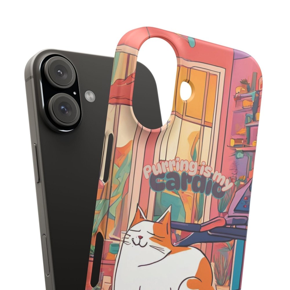 Purring Is My Cardio Phone Case – Funny Cat Snap Cover - Love From Snowy Shop