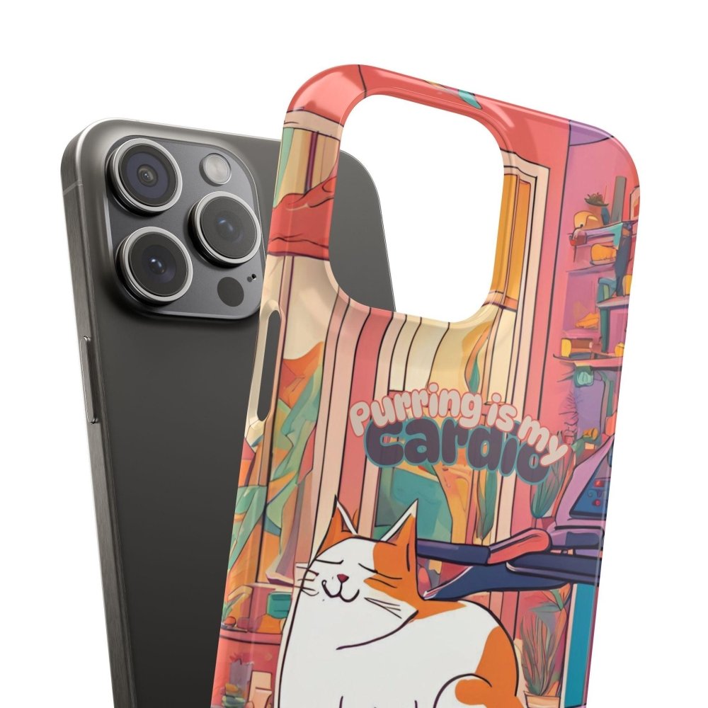 Purring Is My Cardio Phone Case – Funny Cat Snap Cover - Love From Snowy Shop