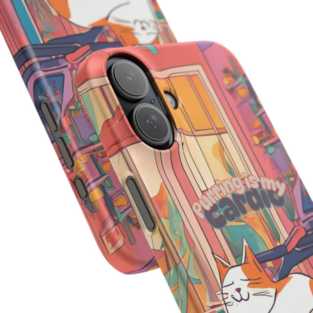 Purring Is My Cardio Phone Case – Funny Cat Snap Cover - Love From Snowy Shop