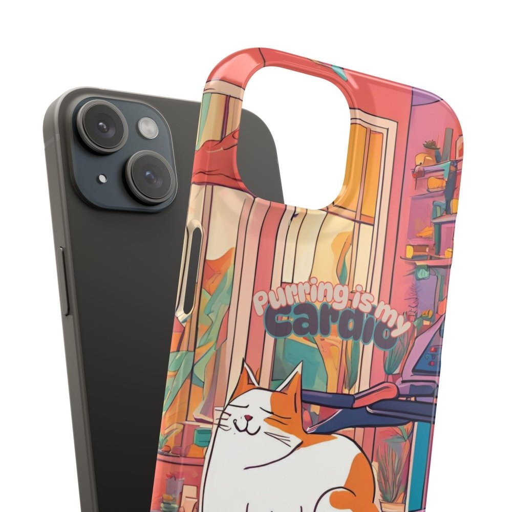Purring Is My Cardio Phone Case – Funny Cat Snap Cover - Love From Snowy Shop