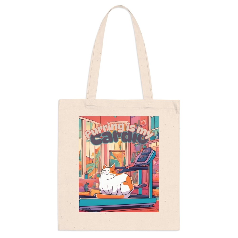 Purring Is My Cardio Tote Bag – Reusable Funny Cat Shopper - Love From Snowy Shop