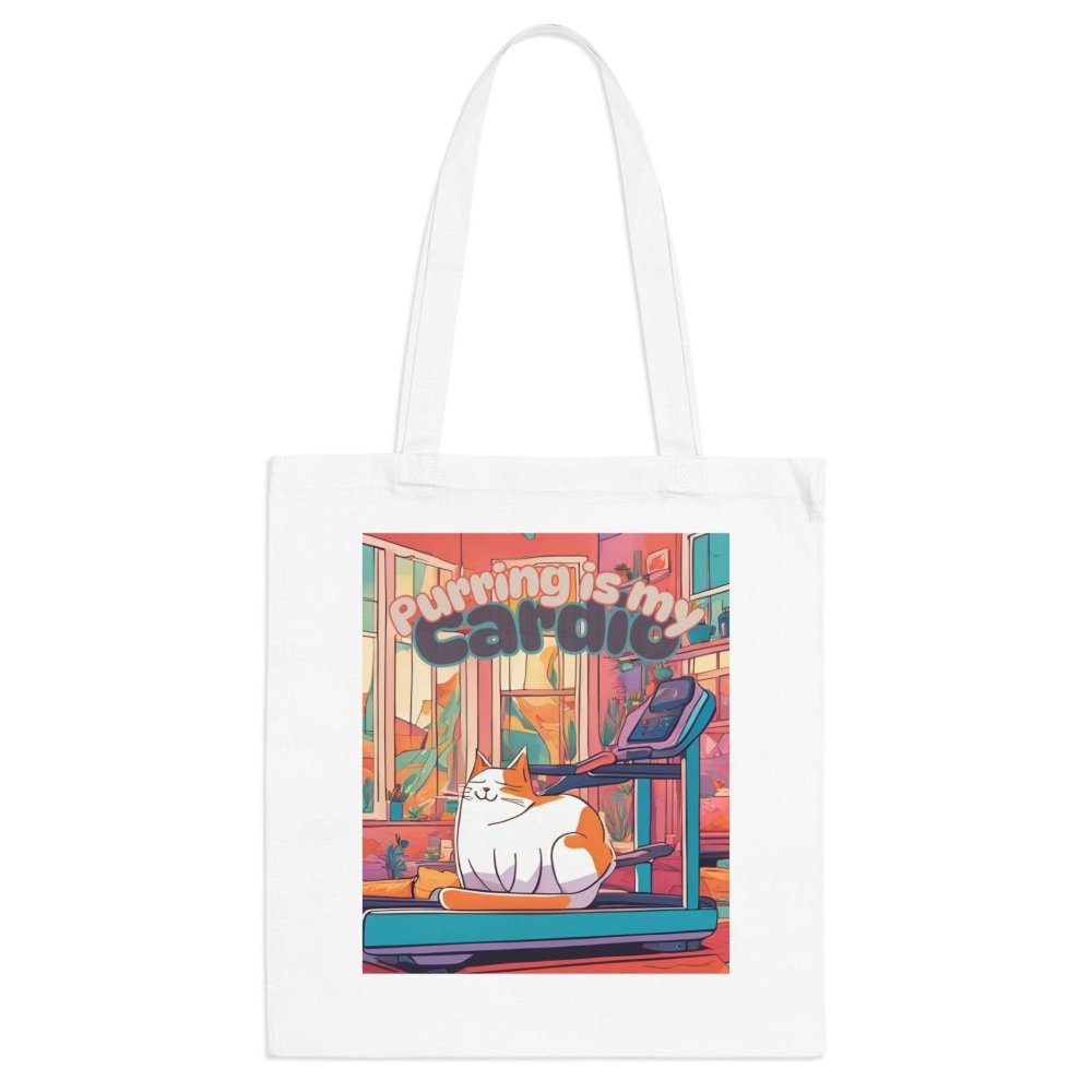 Purring Is My Cardio Tote Bag – Reusable Funny Cat Shopper - Love From Snowy Shop