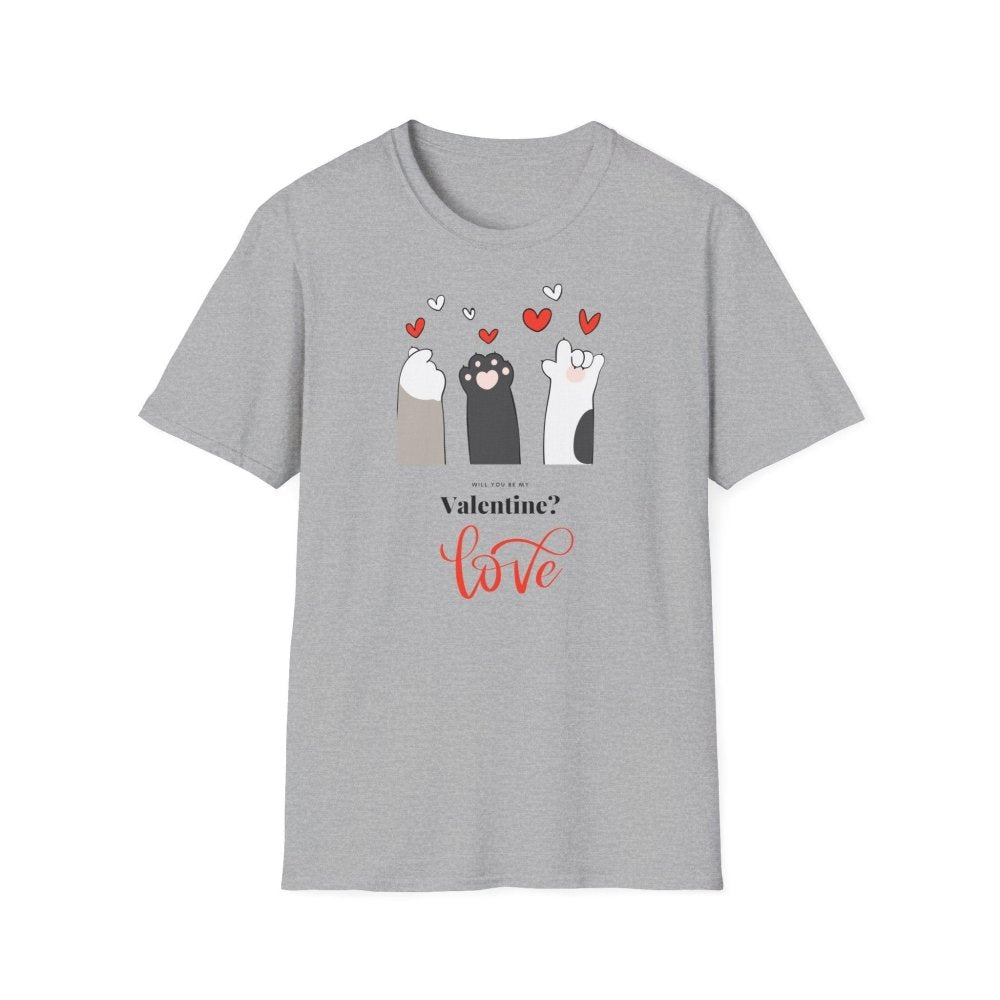 Valentine Cat T-Shirt - Soft and Sweet Tee for Cat Lovers - Love From Snowy Shop