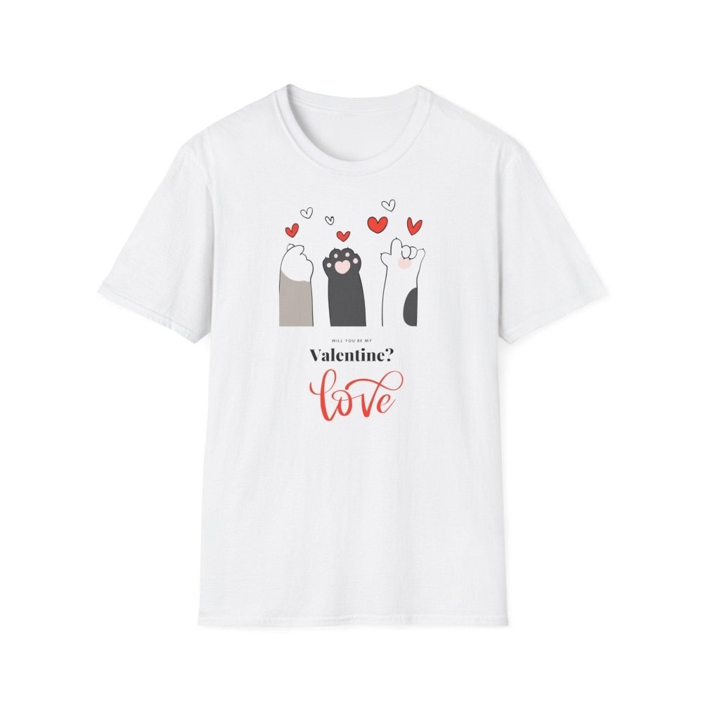 Valentine Cat T-Shirt - Soft and Sweet Tee for Cat Lovers - Love From Snowy Shop