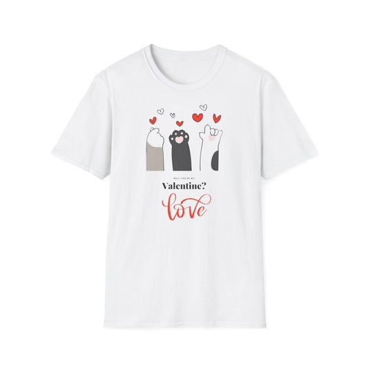 Valentine Cat T-Shirt - Soft and Sweet Tee for Cat Lovers - Love From Snowy Shop